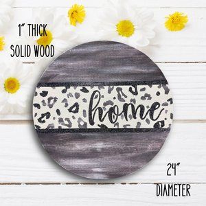 Glitter Leopard "Home" Sign